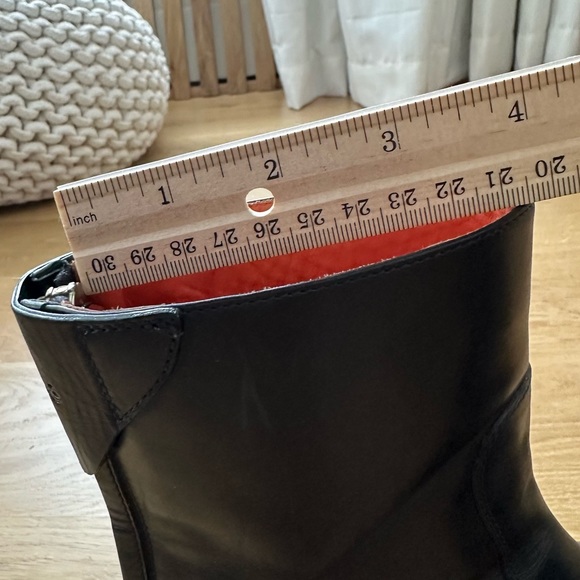 CHLOE Leather Boots, combat style with zipper calf height orange lining sz 37.5 - Picture 9 of 16
